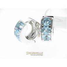 PIANEGONDA orecchini argento a cerchio con topazi azzurri referenza OA010365 new 